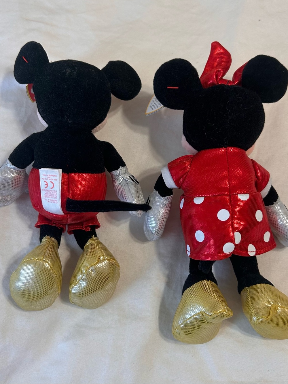 TY Beanie Baby Collection 8" Disney Sparkle Minnie Mouse And Mickey Mouse 2015 - Picture 4 of 11